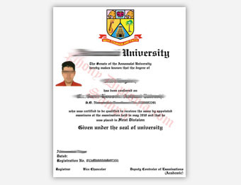Annamalai University - Fake Diploma Sample from India